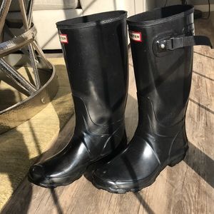 Tall Black Hunter Rain Boots
